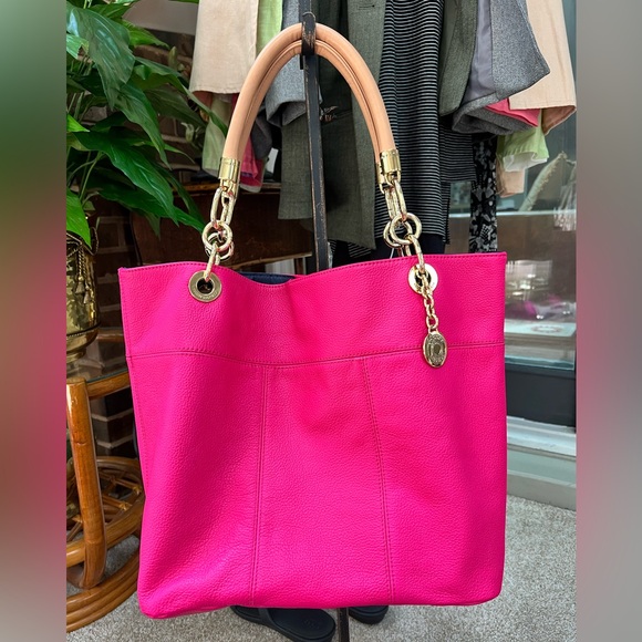 Tommy Hilfiger Handbags - Tommy Hilfiger Hot Pink Leather Tote Bag